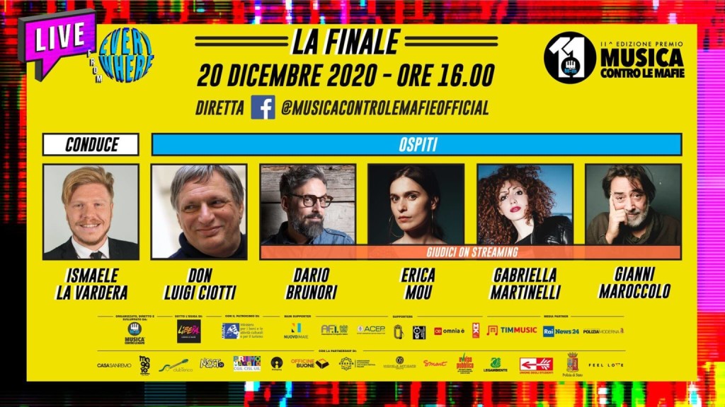 “Musica contro le mafie”, le finali domenica 20/12 “Live From Everywhere”