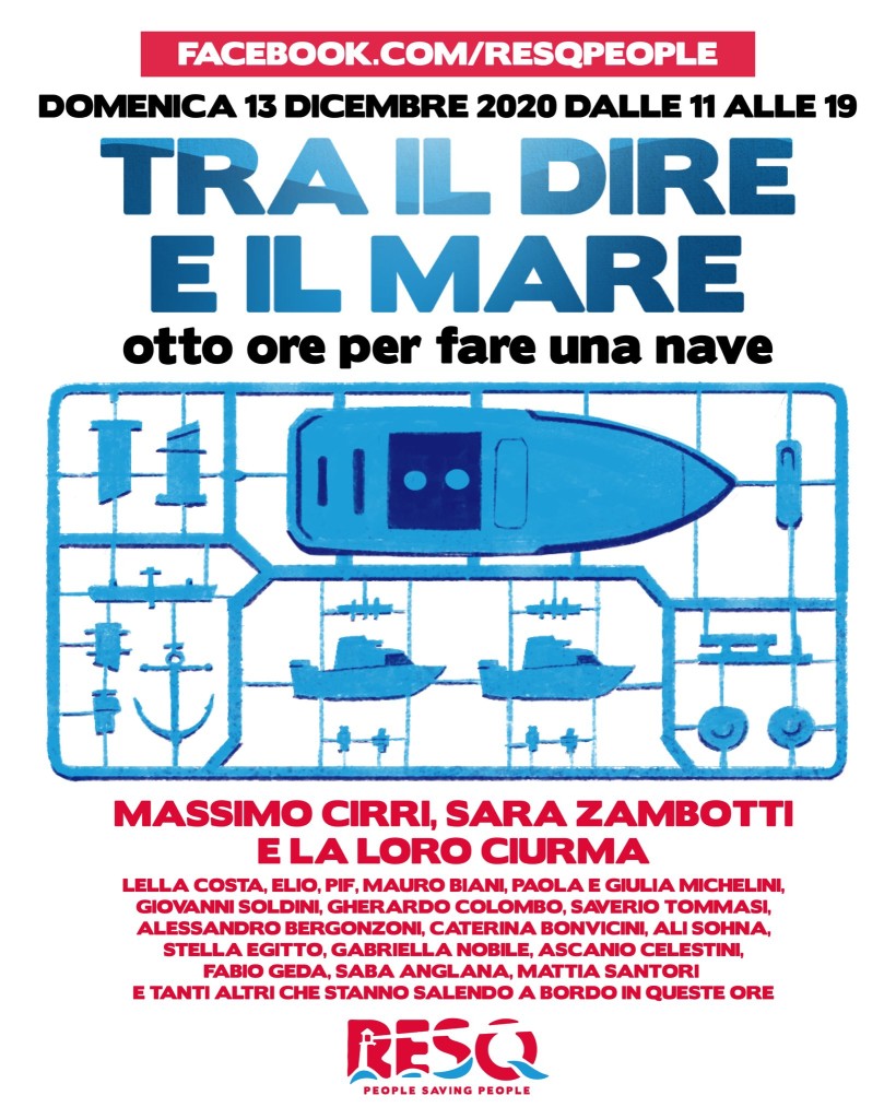 “Tra il dire e il mare: otto ore per fare una nave”, domenica 13/12 con ResQ – People Saving People