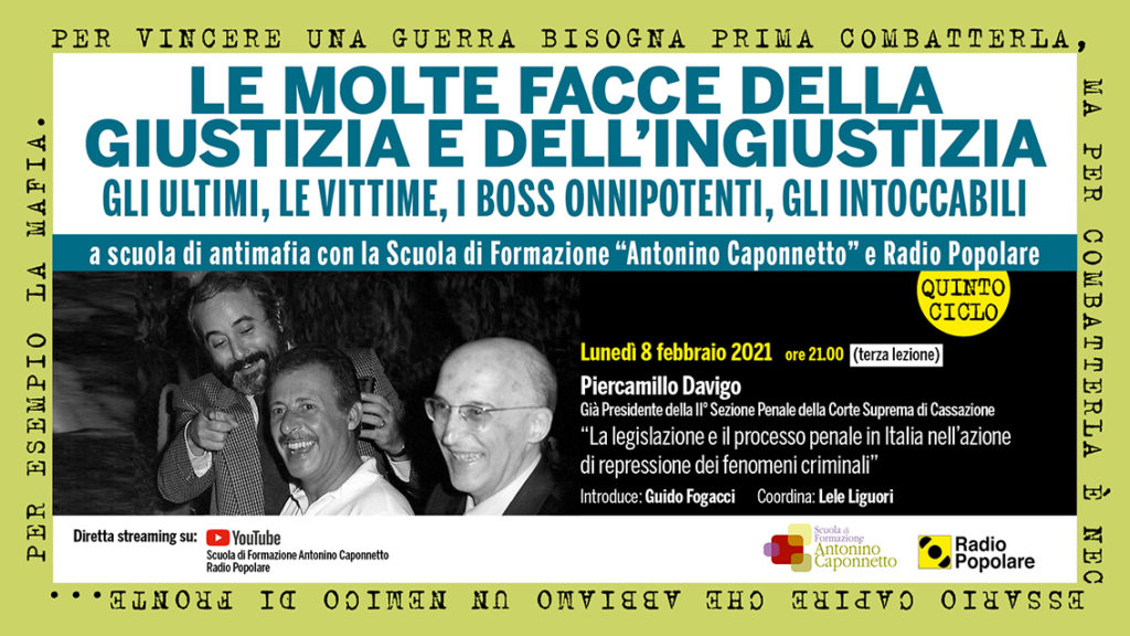 Lunedì 8 febbraio, Piercamillo Davigo alla Scuola Caponnetto e Radio Popolare