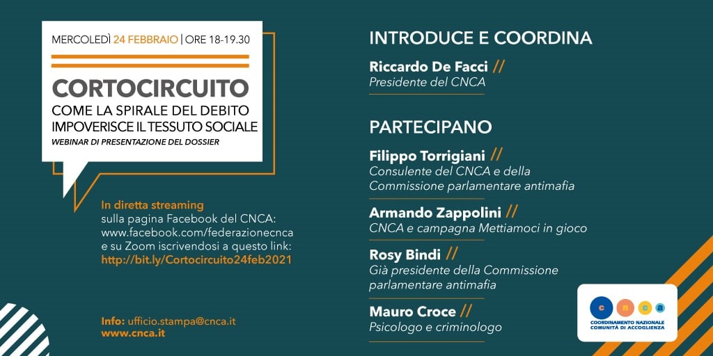 Mercoledì 24/2: Cortocircuito. Come la spirale del debito impoverisce il tessuto sociale