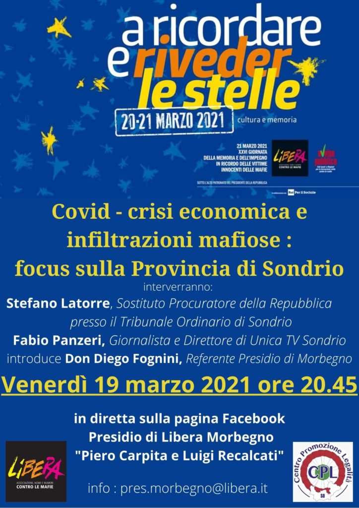 “Covid – crisi economica e infiltrazioni mafiose: focus sulla provincia di Sondrio”