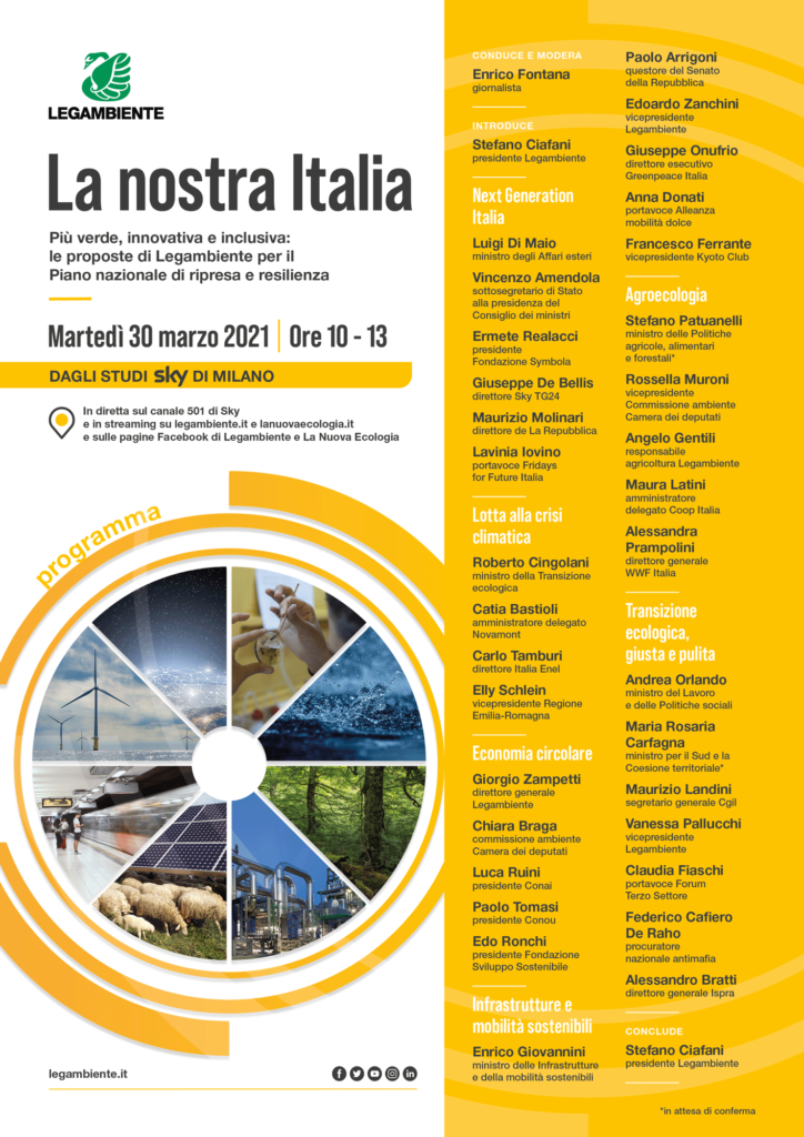 La nostra Italia, live talk con Legambiente il 30 marzo