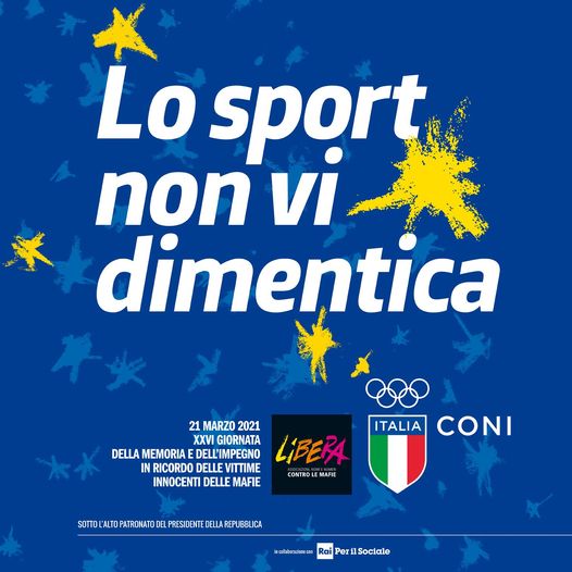 CONI insieme a Libera per ricordare le vittime innocenti delle mafie