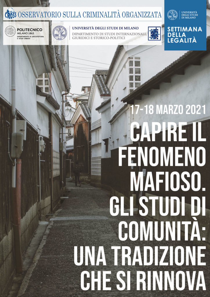 Università Milano 17/18 marzo, “Capire il fenomeno mafioso. Gli studi di comunità”