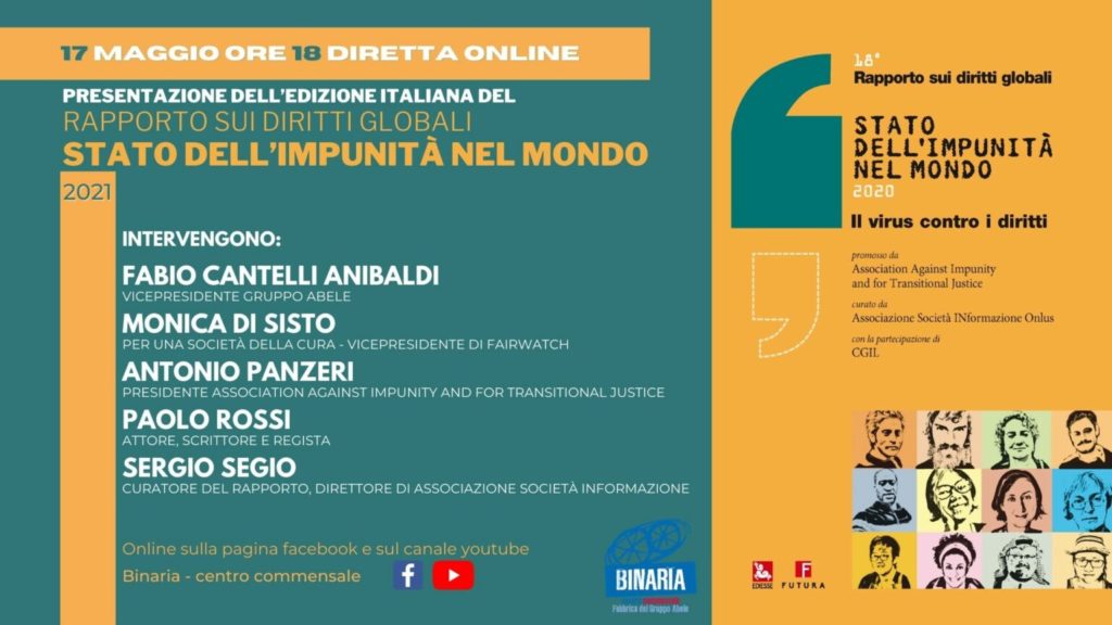 Lunedì 17/5, presentazione 18° Rapporto sui Diritti Globali
