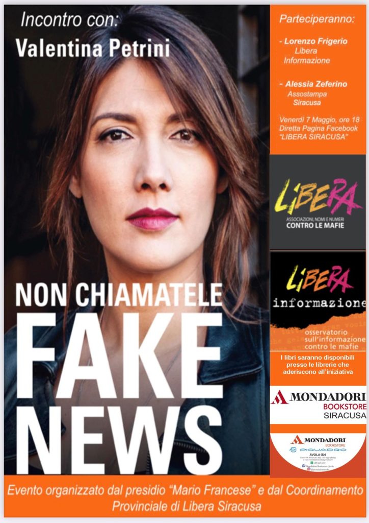 Libera Siracusa 7/5: presentazione del libro “Non chiamatele fake news”