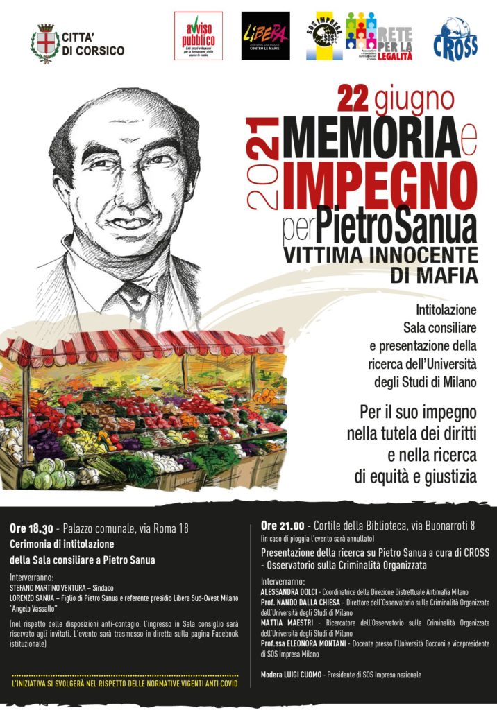 Corsico (MI) 22 giugno. Memoria e impegno per Pietro Sanua