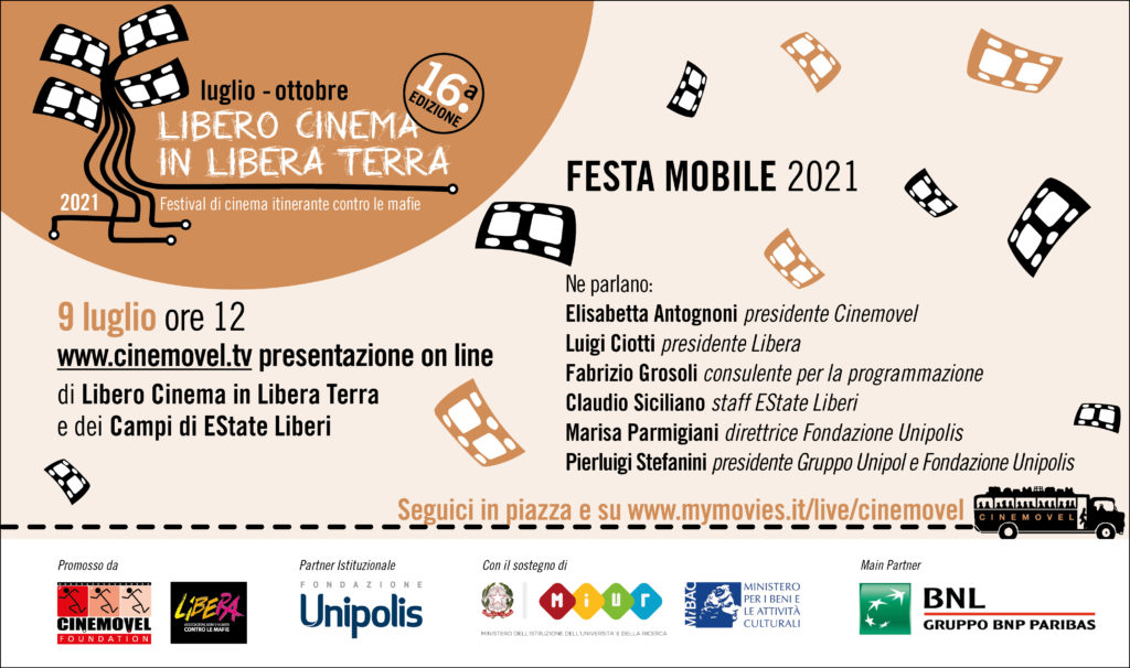 Festa Mobile il 9 luglio, riparte il Festival itinerante “Libero Cinema in Libera Terra”