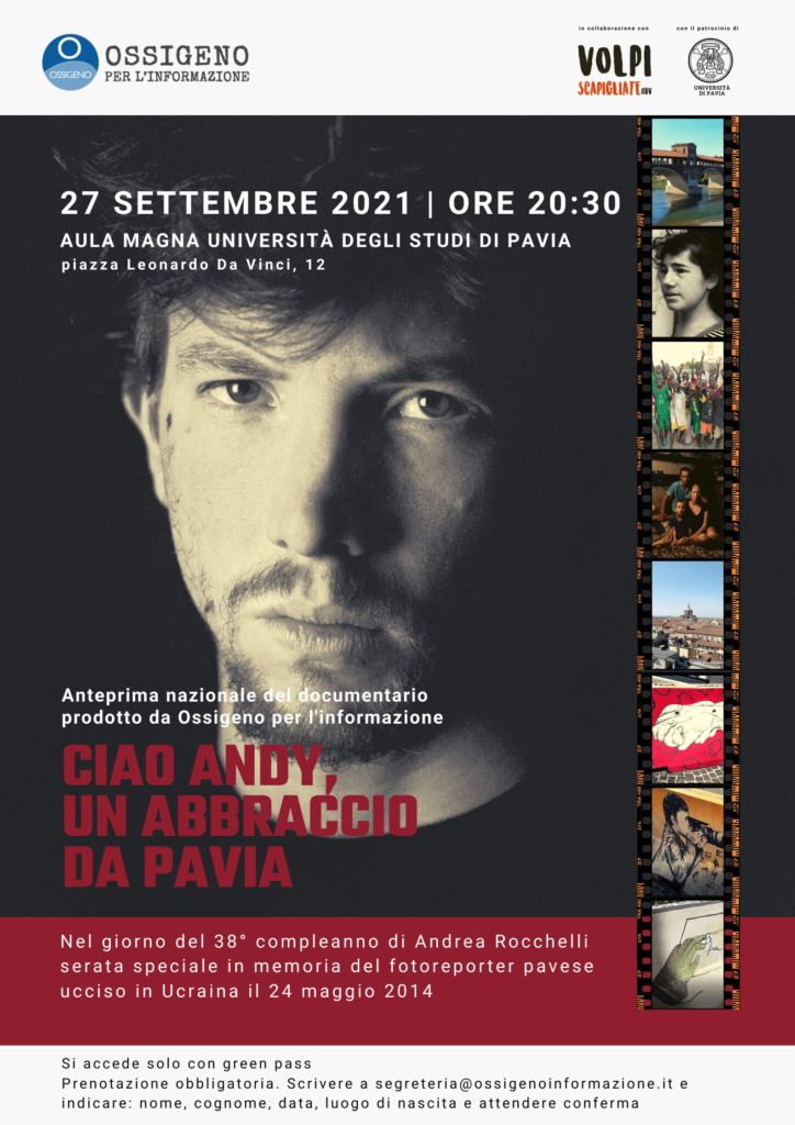 “Ciao Andy, un abbraccio da Pavia”, il documentario di Ossigeno e Volpi Scapigliate