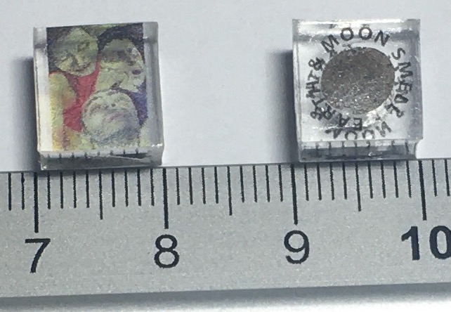 Una miniatura di un quadro di Giuseppe Fava sulla stazione spaziale internazionale