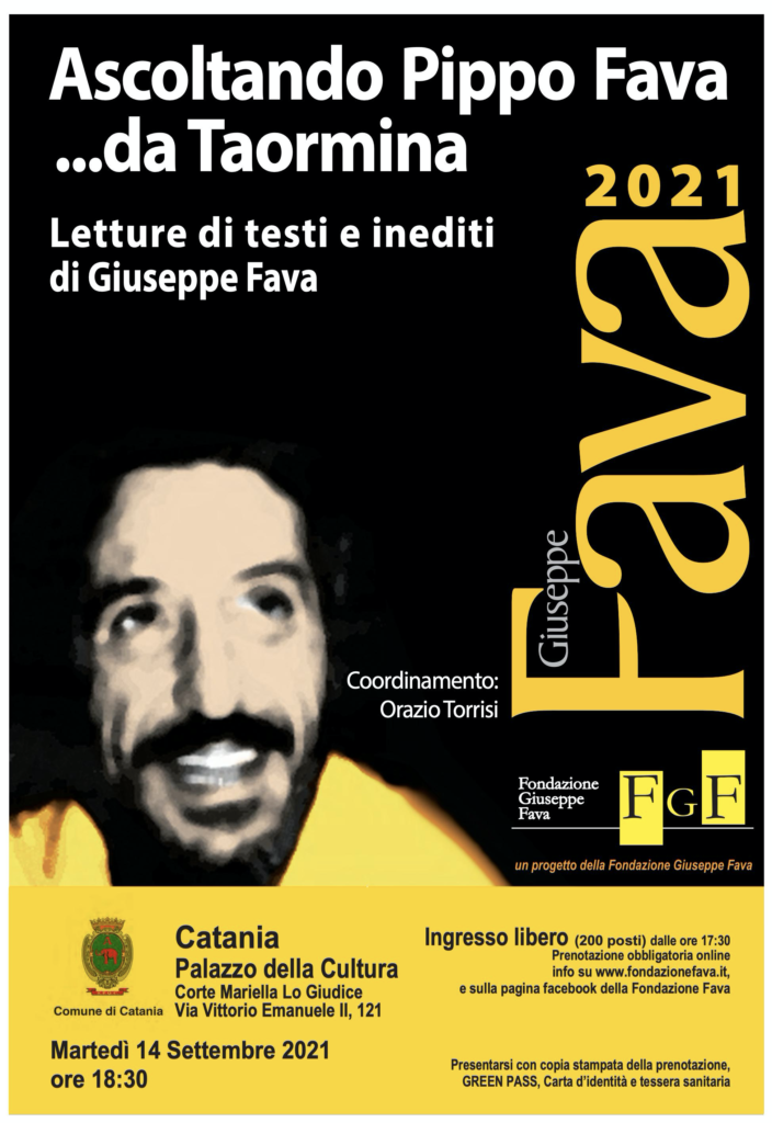 “Ascoltando Pippo Fava … da Taormina!”, martedì 14 settembre