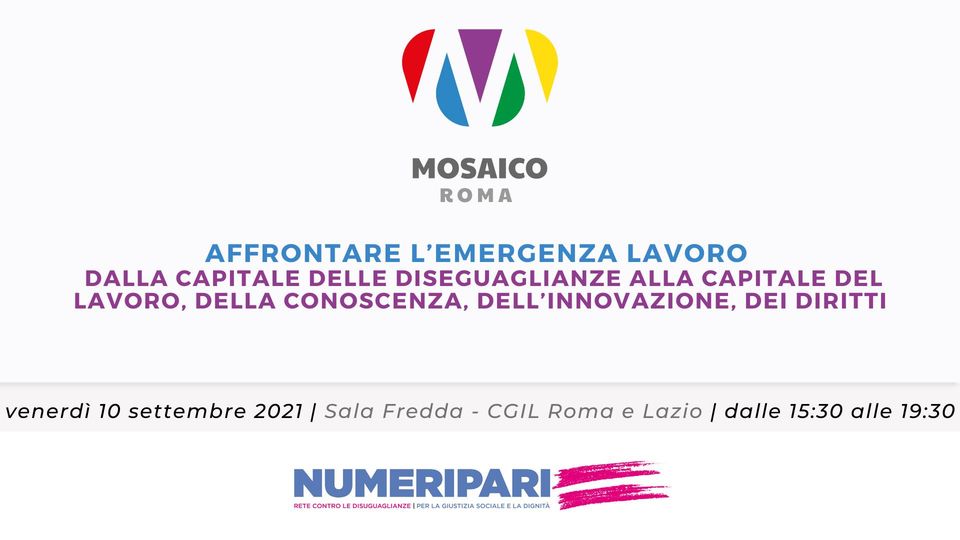 Mosaico Roma, appuntamento il 10 settembre per parlare di lavoro
