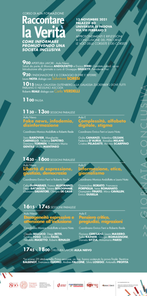 Raccontare la verità: Giulietti, Verdelli e Soresi protagonisti della giornata conclusiva