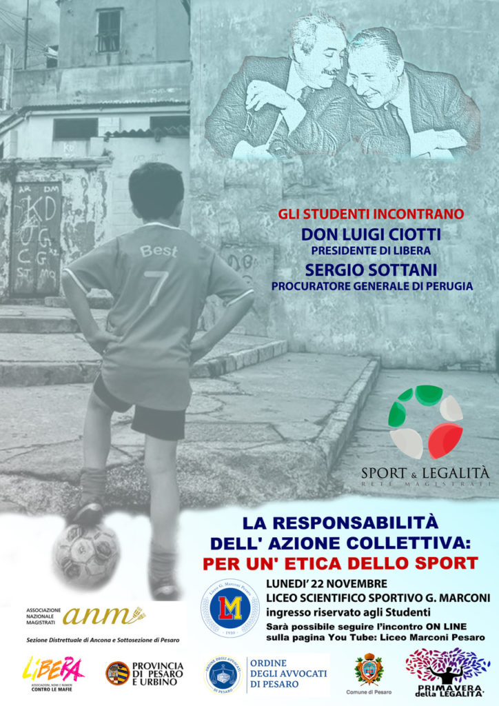 Pesaro, sottoscrizione del protocollo di intesa tra Libera e la rete di magistrati “Sport & Legalità”