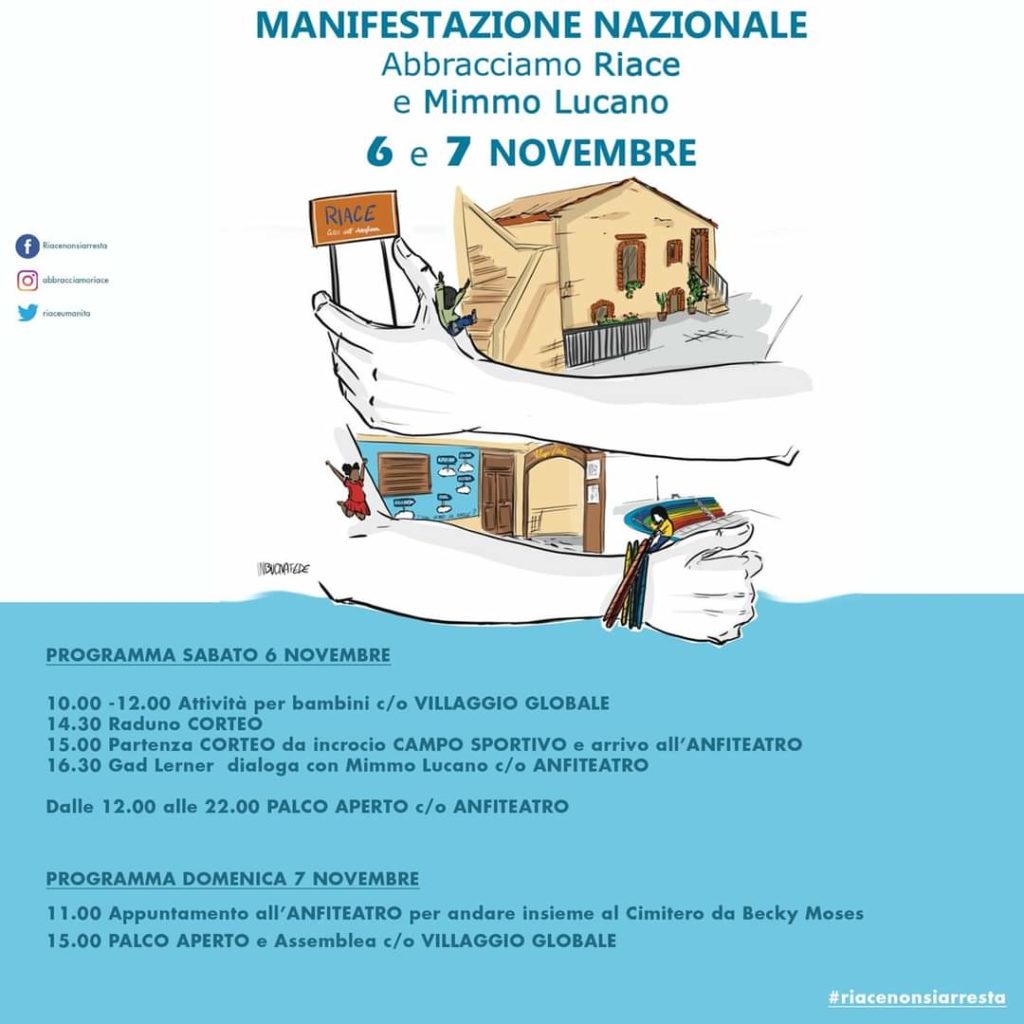 Riace non si arresta! Manifestazione nazionale 6 e 7 novembre 2021