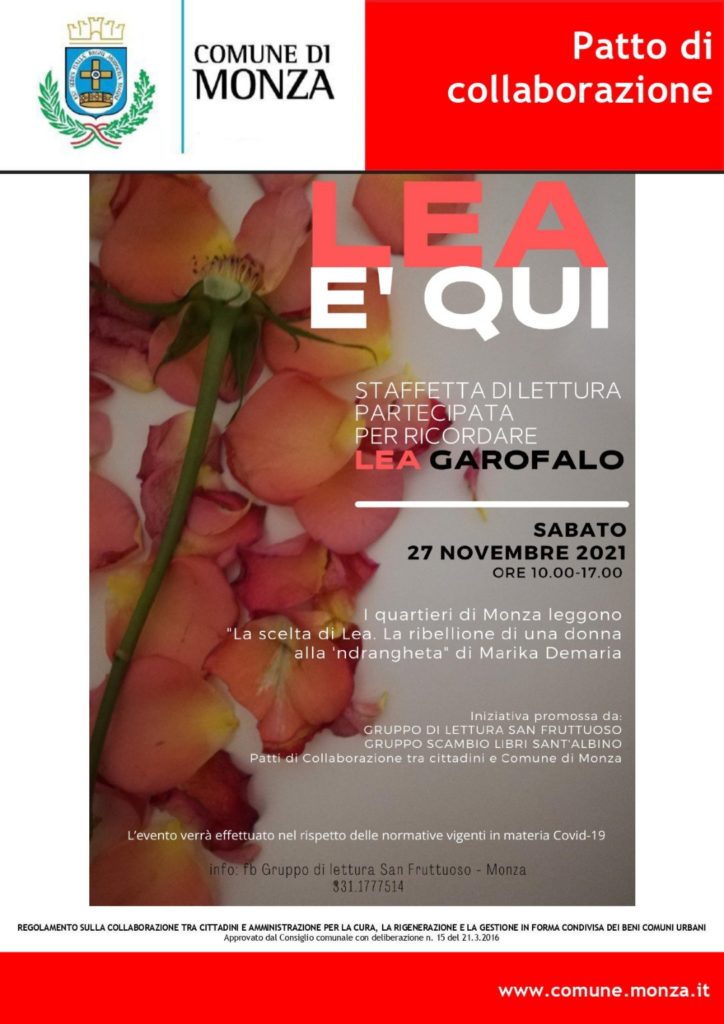 Monza, iniziative in memoria di Lea Garofalo