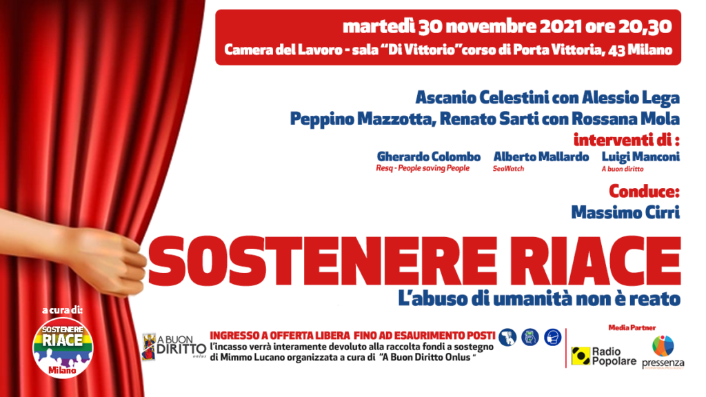 Milano 30/11: “Sostenere Riace! L’abuso di umanità non è reato”