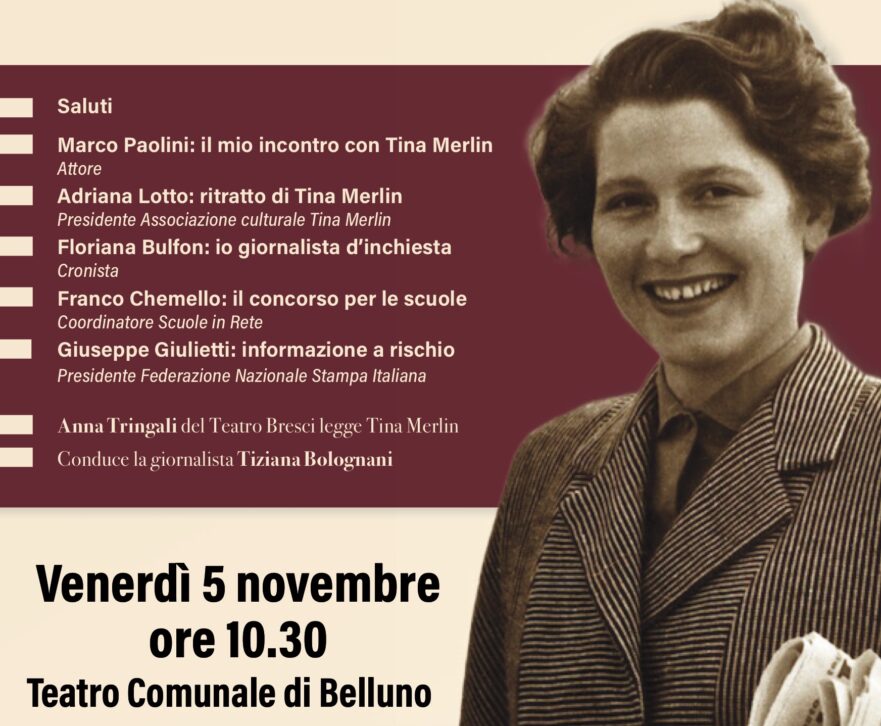 Belluno, venerdì 5/11: “Tina Merlin 1926-1991: giornalismo d’inchiesta oggi”