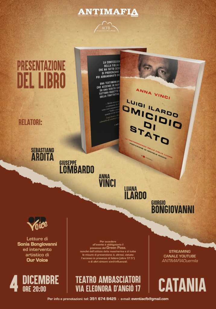 Catania 4/12, presentazione del libro “Luigi Ilardo. Omicidio di Stato”