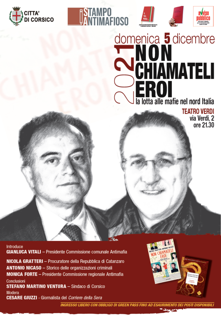 Corsico (MI), 5/12: “Non chiamateli eroi” – la lotta alle mafie nel nord Italia