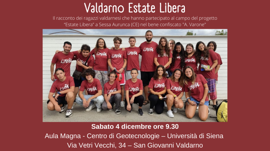 Sabato 4 dicembre: “Valdarno Estate Libera”