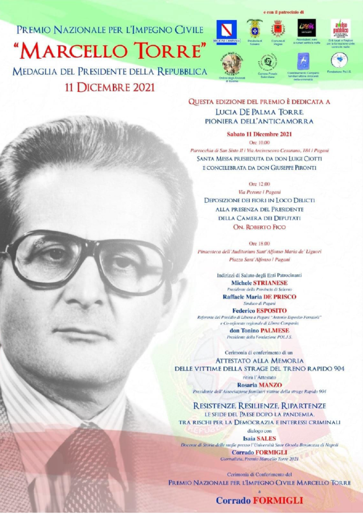 Premio Marcello Torre 2021 al giornalista de La7 Corrado Formigli