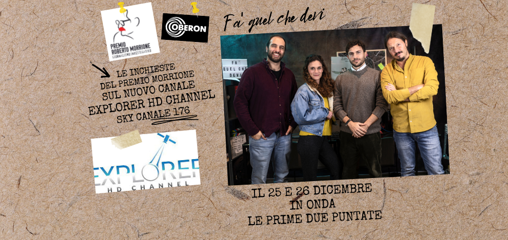 Le inchieste del Premio Morrione su Explorer HD Channel e Rainews24