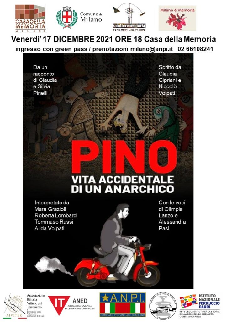 Venerdì 17/12 il docu-film su Giuseppe Pinelli alla Casa della Memoria di Milano