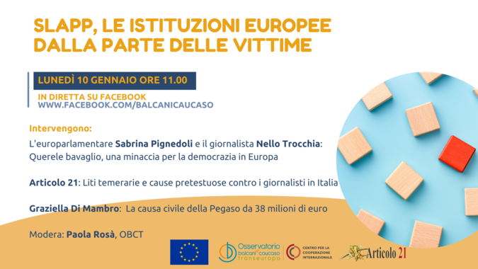 SLAPP: le istituzioni europee dalla parte delle vittime