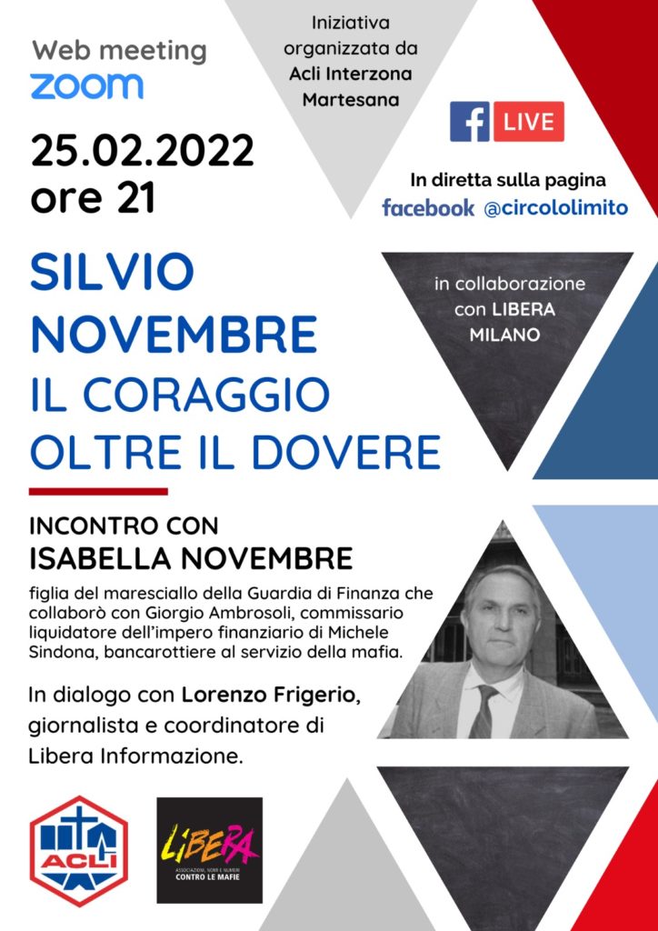 Venerdì 25/2: “Silvio Novembre. Il coraggio oltre il dovere”