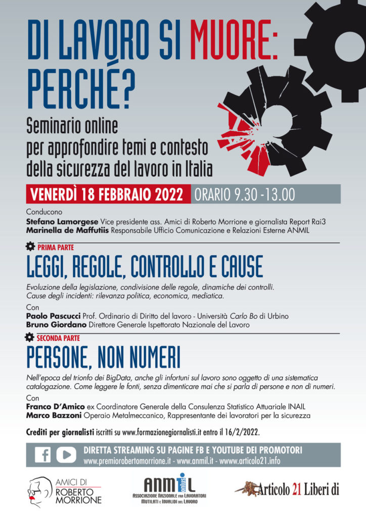 Venerdì 18/2: “Di lavoro si muore. Perché?”
