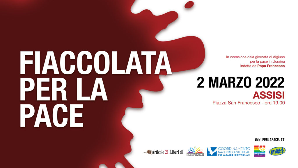 L’Umbria per la pace in Ucraina: 2 marzo fiaccolata ad Assisi