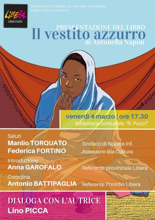 Nocera Inferiore (SA), venerdì 4/3 presentazione del libro “Il vestito azzurro”