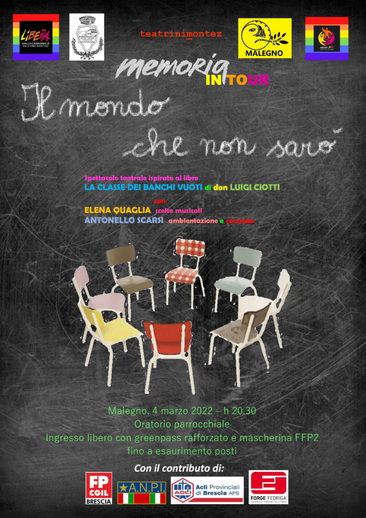 “Il mondo che non sarò”, uno spettacolo sulla memoria promosso da Libera Brescia