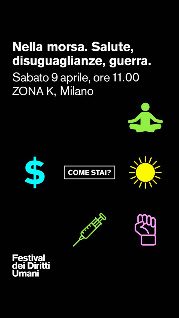 FDU 9 aprile: un talk e un film su salute, disuguaglianze, guerra