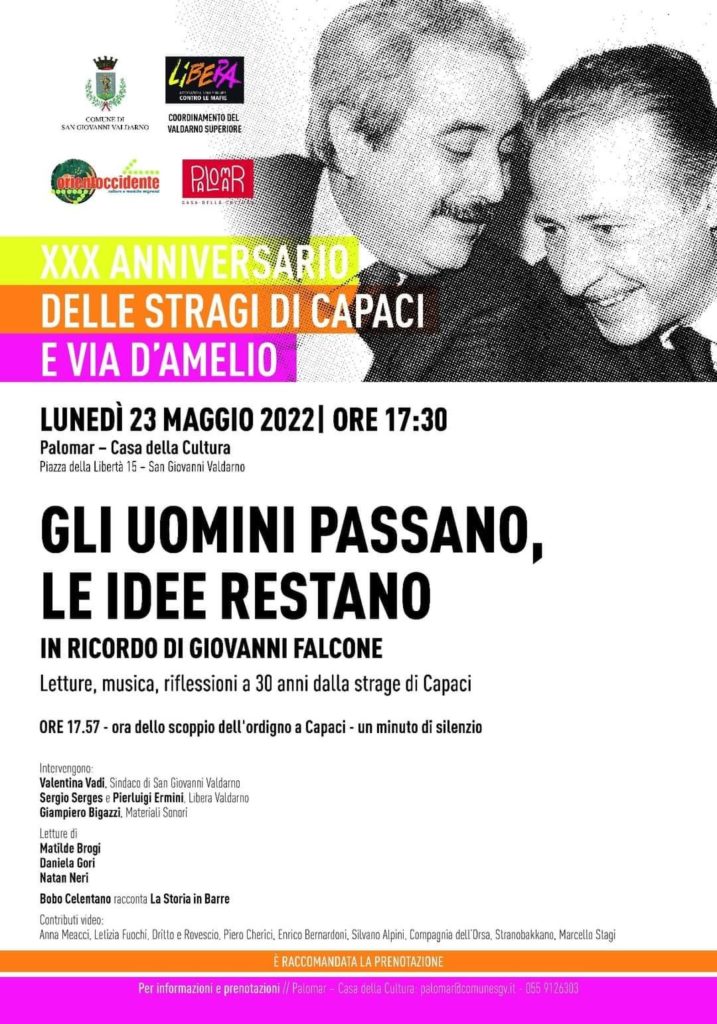 San Giovanni Valdarno (AR) 23/5: “Gli uomini passano, le idee restano”