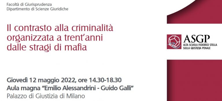 “Il contrasto alla criminalità organizzata a trent’anni dalle stragi di mafia”