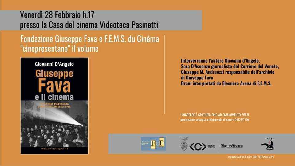 Venezia, venerdì 20 maggio: “Giuseppe Fava e il cinema”