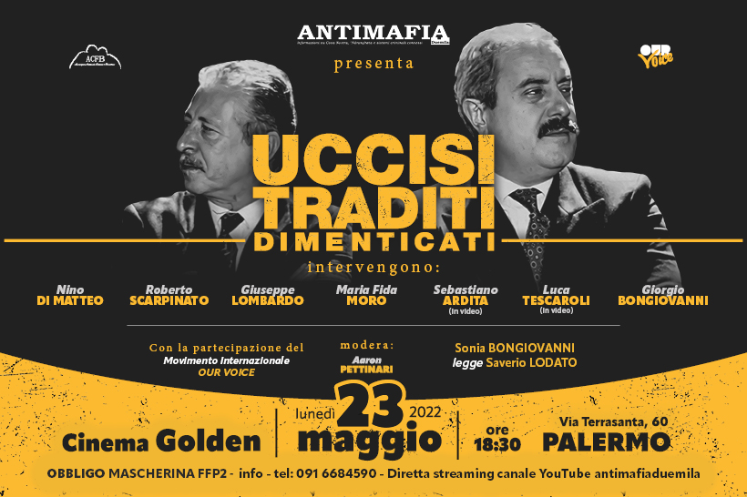 ”Uccisi, Traditi, Dimenticati” – Palermo, 23 maggio