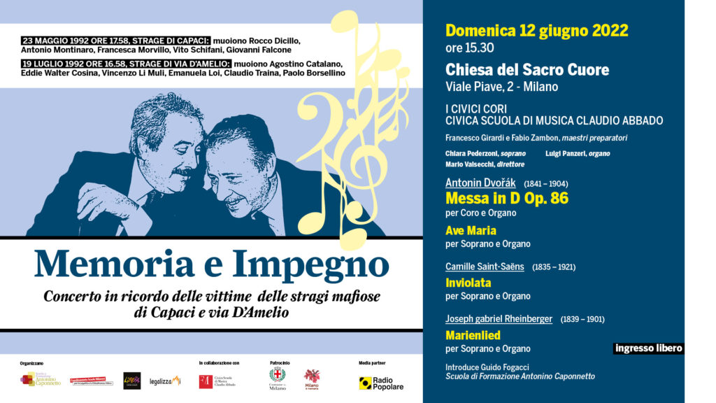 Milano 12 giugno: concerto “Memoria e Impegno”