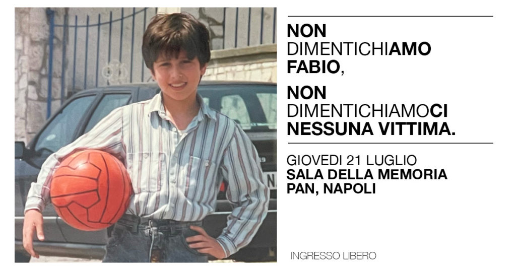 Napoli, giovedì 21/7 in ricordo di Fabio De Pandi