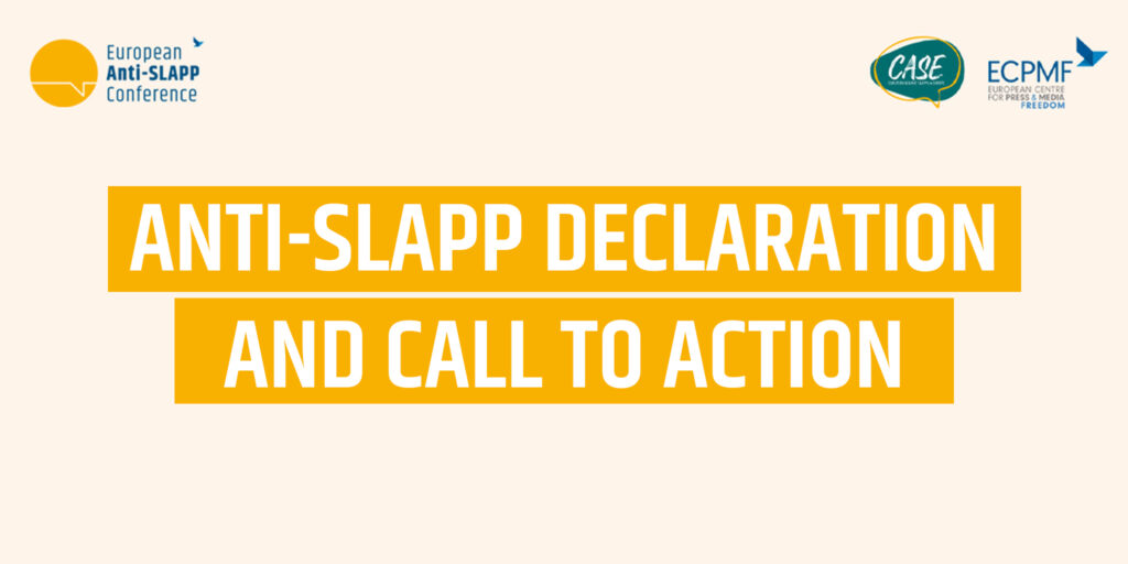 Strasbourg 20 October 2022: Anti-SLAPP Declaration and Call to Action
