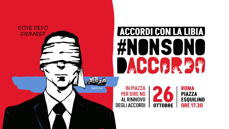 Roma 26 ottobre: “No agli accordi con la Libia!”