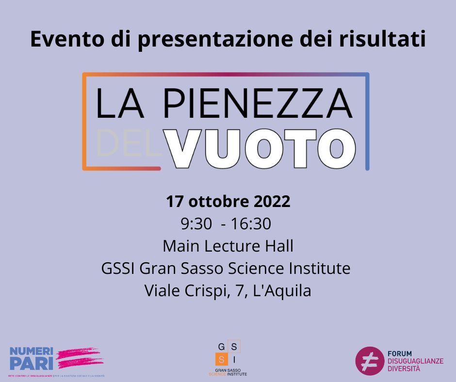L’Aquila 17/10, presentazione dei risultati del progetto di ricerca “La pienezza del vuoto”