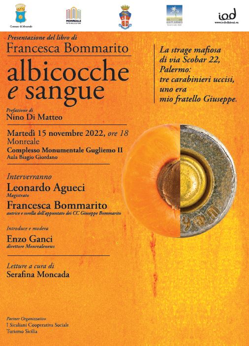 Monreale (PA) 15 novembre, presentazione del libro “Albicocche e sangue”