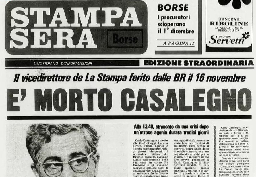 Carlo Casalegno 45 anni fa fu ucciso a Torino dalle Brigate Rosse