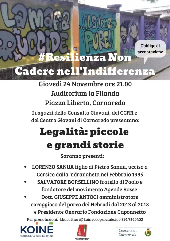 #Resilienza Non Cadere nell’Indifferenza, Cornaredo (MI) 24 novembre