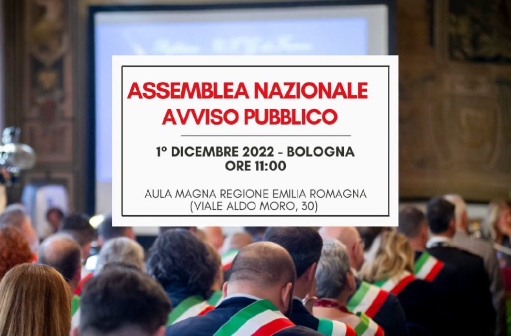 Giovedì 1 dicembre a Bologna l’assemblea nazionale di Avviso Pubblico
