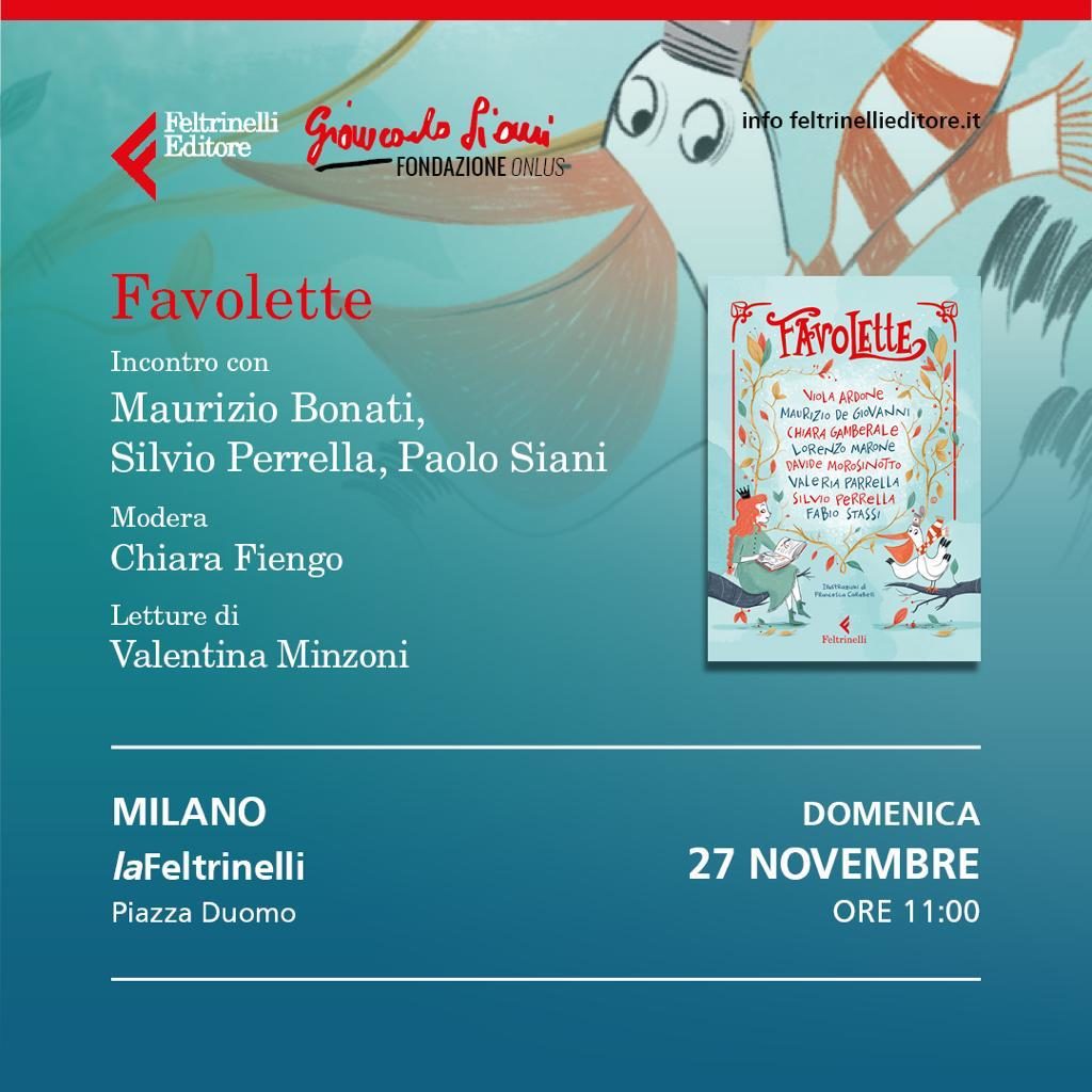 Milano 27 novembre, presentazione di Favolette, il libro della Fondazione Siani