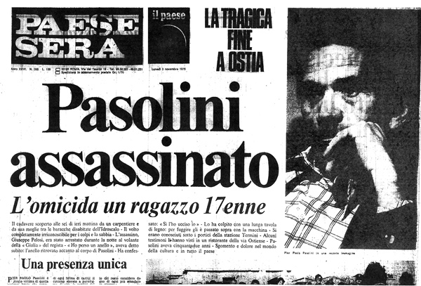 Sull’omicidio di Pier Paolo Pasolini